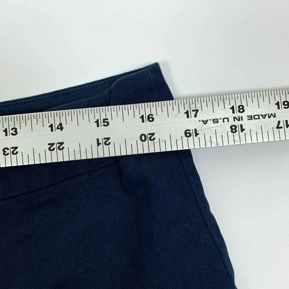 Copper Key Button Front A-Line Mini Skirt Navy - Picture 5 of 7